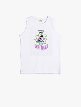 Atlet Kolsuz Bisiklet Yaka Palmiye Baskılı