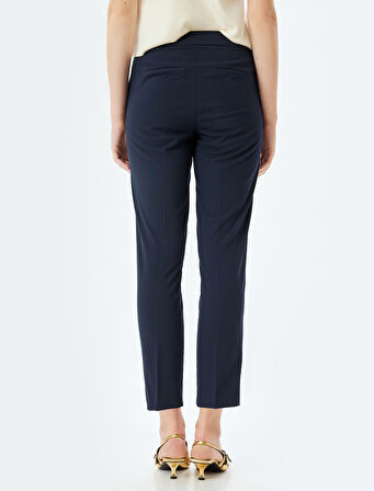 Cigarette Kumaş Pantolon Kısa Paça Cepli Standart Bel 