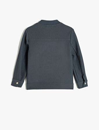 Mevsimlik Mont Uzun Kollu Bisiklet Yaka Fermuar Kapamalı Ribanalı