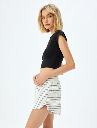 Mini Şort Rahat Kesim Beli Bağlamalı 