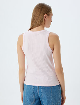 Taşlı Atlet Yuvarlak Yaka Ribanalı Slim Fit 