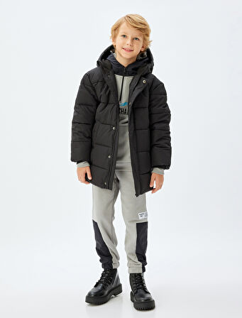 Jogger Eşofman Altı Renk Bloklu Beli Bağlamalı Cepli 