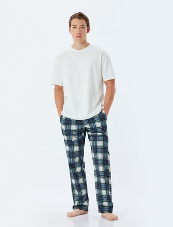 Oversize Pijama Altı Pamuklu Beli Lastikli Cep Detaylı Pamuklu