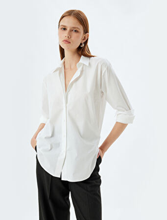 Oversize Gömlek Uzun Kollu Pamuklu