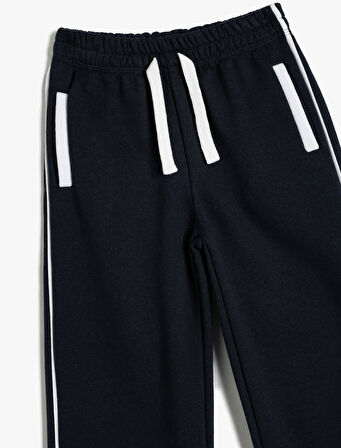 Bol Paça Eşofman Altı Beli Lastikli Renk Bloklu