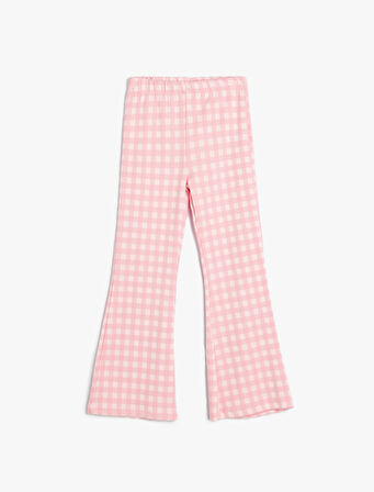 İspanyol Paça Pantolon Pötikareli Beli Lastikli