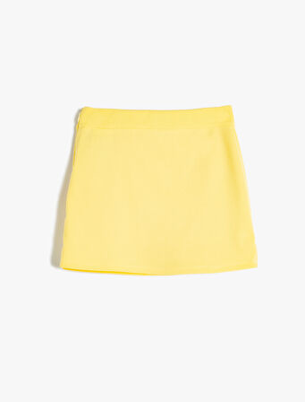 Şort Etek Kruvaze Beli Lastikli Fırfır Detaylı