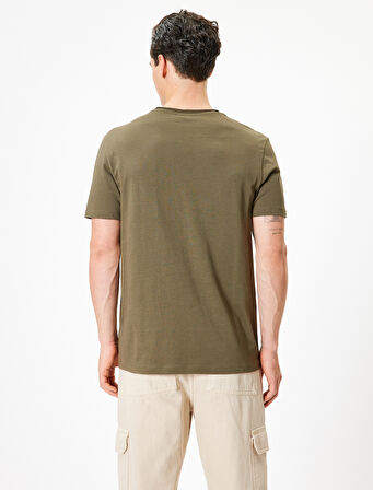 Pamuklu Kısa Kollu Bisiklet Yaka Basic Tişört