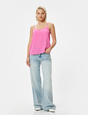 Saten Atlet İnce Askılı Bol Kalıp Aerobin Kumaş 