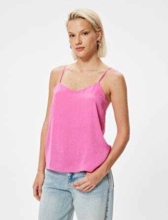 Saten Atlet İnce Askılı Bol Kalıp Aerobin Kumaş 