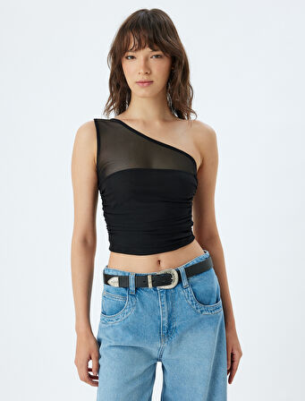Tek Omuz Atlet Asimetrik Skinny Slim Fit