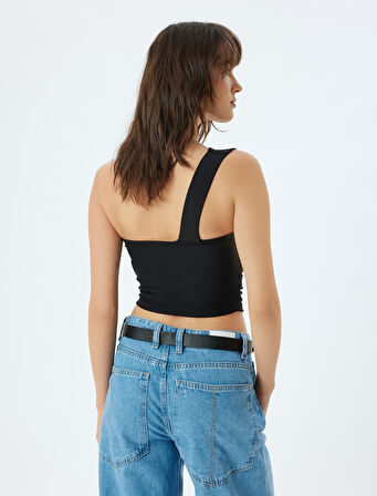 Tek Omuz Atlet Asimetrik Skinny Slim Fit