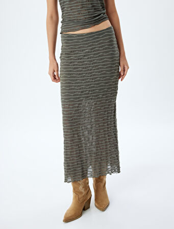 Uzun Kalem Etek Çizgili Astarlı Standart Bel