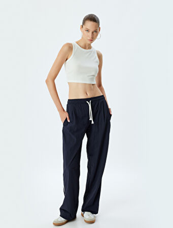 Paraşüt Pantolon Beli Bağcıklı Cep Detaylı Biyeli