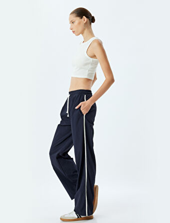 Paraşüt Pantolon Beli Bağcıklı Cep Detaylı Biyeli