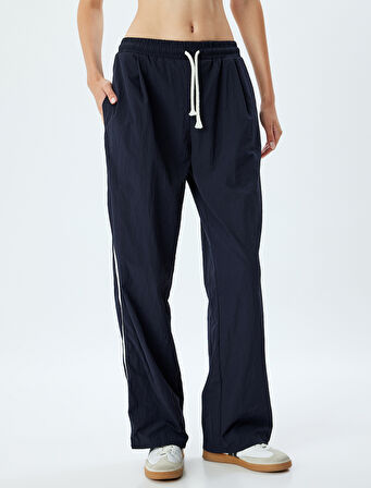 Paraşüt Pantolon Beli Bağcıklı Cep Detaylı Biyeli