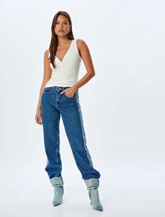 V Yaka Dokulu Çıt Çıt Düğmeli Slim Fit Atlet