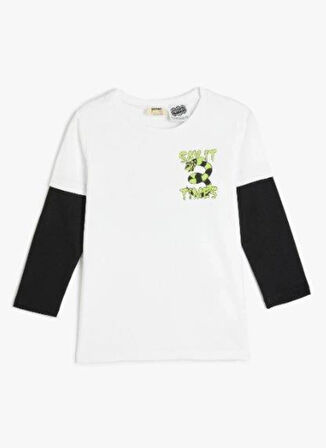Koton Baskılı Beyaz Erkek Çocuk  T-Shirt 5WKB10340TK
