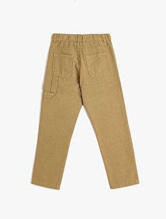 Basic Pantolon Cep Detaylı Beli Lastikli Pamuklu 