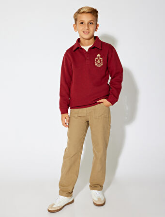 Basic Pantolon Cep Detaylı Beli Lastikli Pamuklu 