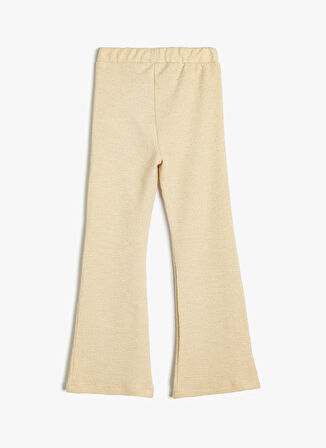 Koton Lastikli Bel İspanyol Paça Ekru Kız Çocuk Pantolon 5WKG40202AK