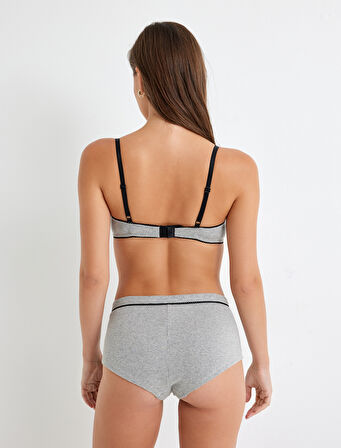 Fiyonk Detaylı Pamuklu Dolgusuz Balenli Sütyen 