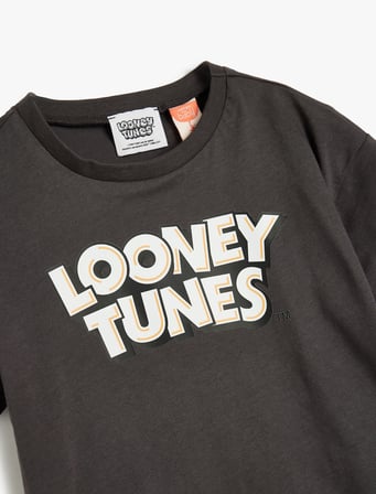 Tişört Lisanslı Looney Tunes Baskılı Kısa Kollu Pamuklu