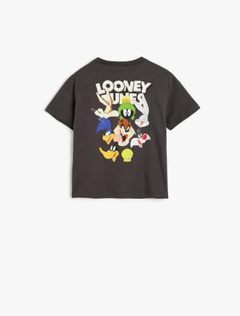 Tişört Lisanslı Looney Tunes Baskılı Kısa Kollu Pamuklu