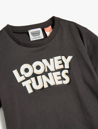 Tişört Lisanslı Looney Tunes Baskılı Kısa Kollu Pamuklu