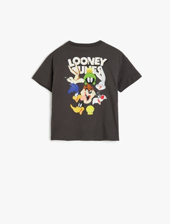 Tişört Lisanslı Looney Tunes Baskılı Kısa Kollu Pamuklu