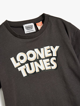Tişört Lisanslı Looney Tunes Baskılı Kısa Kollu Pamuklu