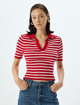 Polo Triko Kazak Fitilli Kısa Kollu