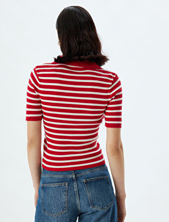 Polo Triko Kazak Fitilli Kısa Kollu