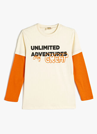 Koton Baskılı Ekru Erkek T-Shirt 5WKB10369TK