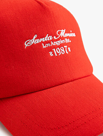 İşlemeli Kep Şapka Pamuklu