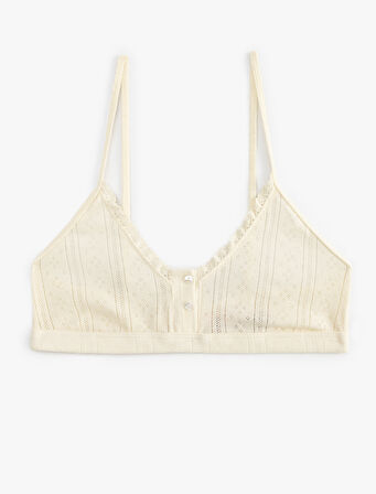 Düğme Detaylı Pamuklu Bralet Sütyen