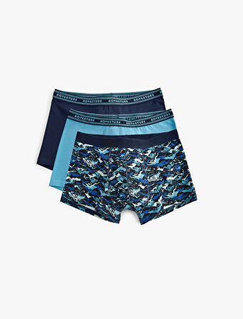 3'lü Boxer Seti Baskı Detaylı Çok Renkli
