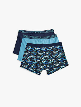 3'lü Boxer Seti Baskı Detaylı Çok Renkli