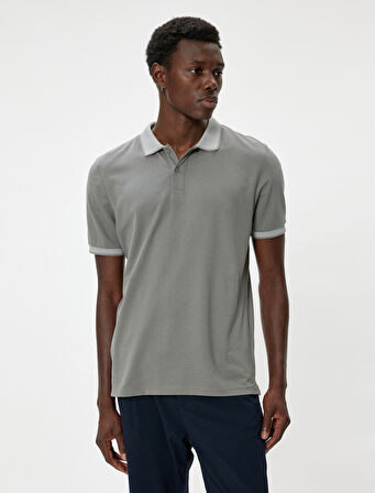 Polo Yaka Tişört Slim Fit Kısa Kollu Yaka Detaylı