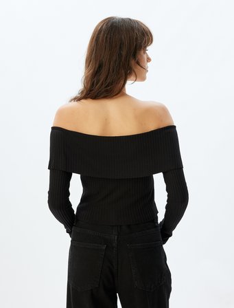 Fermuarlı Uzun Kollu Triko Slim Fit Omzu Açık Yelek