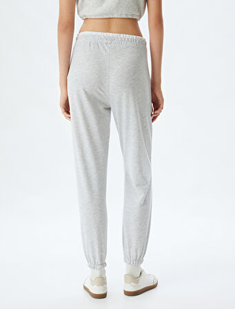 Çift Bel Detaylı Şardonlu Bağcıklı Jogger Eşofman Altı