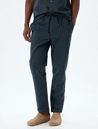 Chino Pantolon Cep Detaylı Beli Bağcıklı Pamuklu