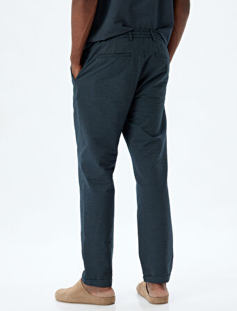 Chino Pantolon Cep Detaylı Beli Bağcıklı Pamuklu