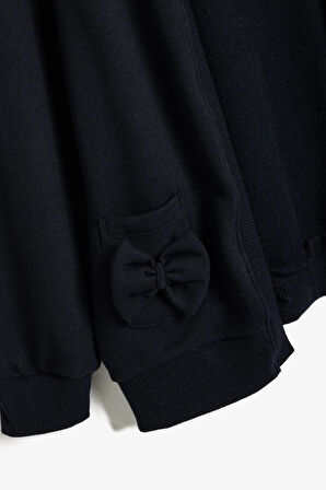Koton Kız Çocuk Okul Sweatshirt Uzun Kollu Fiyonk Detaylı