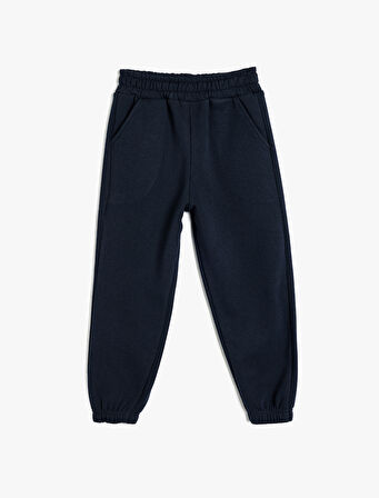 Pamuklu Beli Lastikli Şardonlu Basic Okul Eşofman Altı 