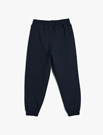 Pamuklu Beli Lastikli Şardonlu Basic Okul Eşofman Altı 