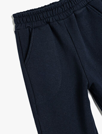 Pamuklu Beli Lastikli Şardonlu Basic Okul Eşofman Altı 