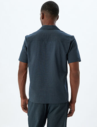Kısa Kollu Gömlek Basic Dokulu Pamuklu Regular Fit