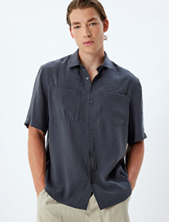 Basic Gömlek Cepli Kısa Kollu 