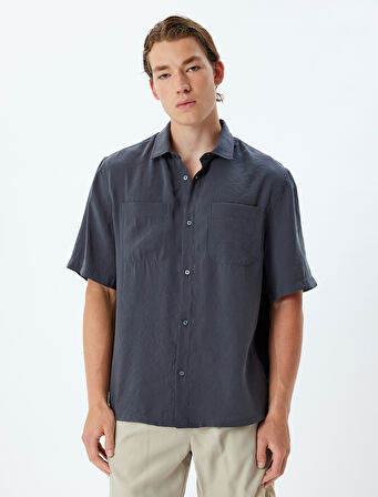 Basic Gömlek Cepli Kısa Kollu 